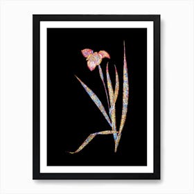 Stained Glass Tiger Flower Mosaic Botanical Illustration on Black n.0153 Art Print