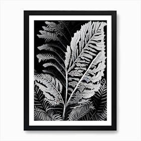 Lace Fern Linocut Art Print