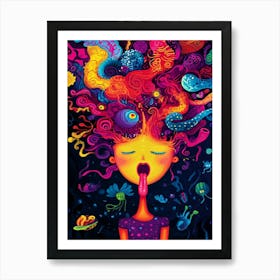 Psychedelic Girl 2 Art Print