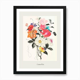 Camellia 2 Collage Flower Bouquet Poster Art Print