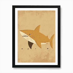 Mustard Shark Illustration Póster