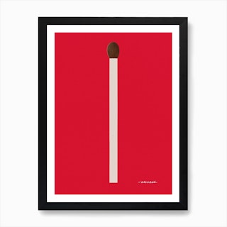 Olle Eksell Match Red Art Print
