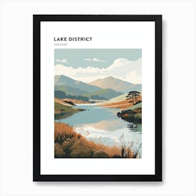 Lake District National Park England 3 Hiking Trail Landscape Poster Art Print