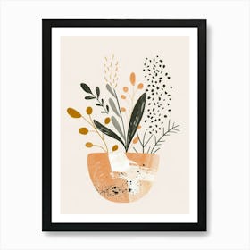 Potted Plants In A Bowl Art Print