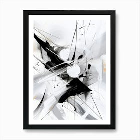 Quantum Entanglement Abstract Black And White 10 Art Print