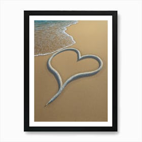 Heart On The Beach 1 Art Print