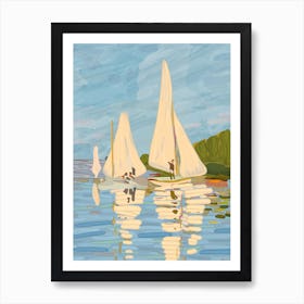 Sailboats On The Water Art Print