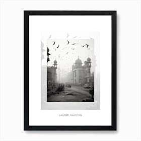 Poster Of Lahore, Pakistan, Black And White Old Photo 2 Art Print