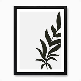 Abstract Botanical Black and Beige Art 9 Art Print