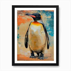 Galapagos Penguin Signy Island Colour Block Painting 2 Póster