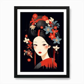 Geisha Japanese Style Illustration 10 Art Print