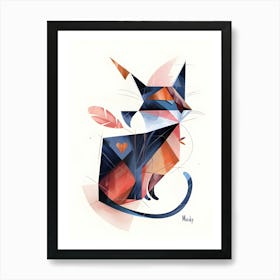 Abstract Cat 2, Minimalism, Cubism Art Print