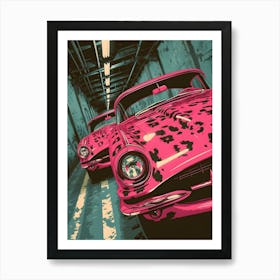 Pink Car Painting Affiche