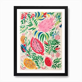 Mango Fruit Drawing 10 Art Print