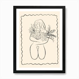 Pretty Lady With Flowers 02 Art Print