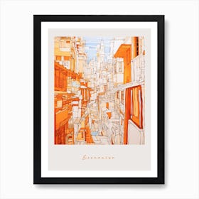 Essaouira Morocco Orange Drawing Poster Art Print