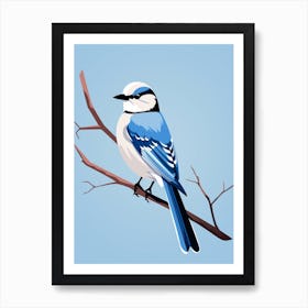 Minimalist Blue Jay 3 Illustration Art Print