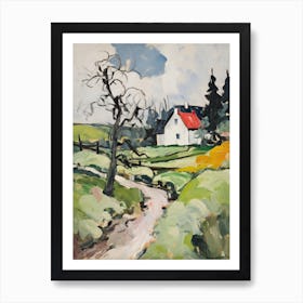 A Cottage In The English Country Side Painting 10 Art Print