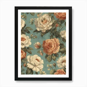 Roses Wallpaper 2 Art Print