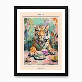 Kitsch Tiger Tea Party Poster 2 Art Print