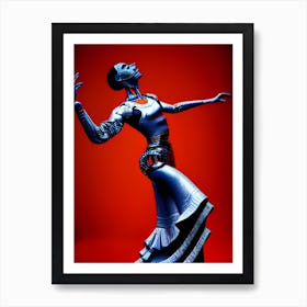 Robot Cyborg Passionately Dancing Flamenco Art Print