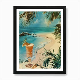 Tropical Cocktail On The Beach Art Print