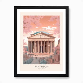 The Pantheon Rome Italy Travel Poster Art Print