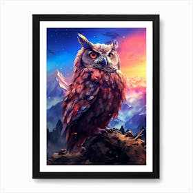 Owl In The Sky Art Print