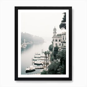 Portofino, Italy, Black And White Photography 1 Art Print