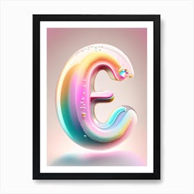 E, Alphabet Bubble Rainbow 1 Art Print