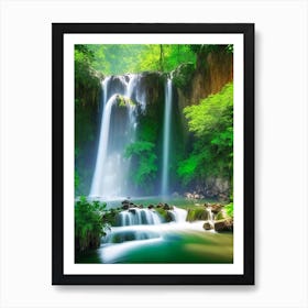 Saen Saep Waterfall, Thailand Realistic Photograph (5) Art Print