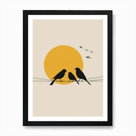 Birds On A Wire 1 Art Print