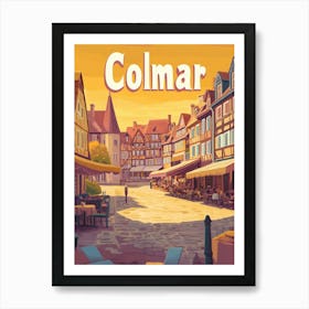 Aihrgdesign A Classic 1960s Travel Poster For Colmar 1 Art Print