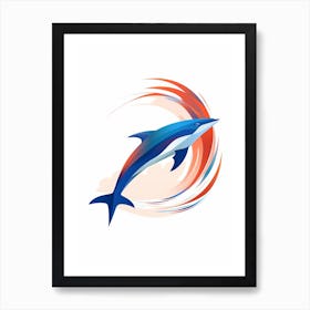 Dolphin Minimalist Abstract 1 Art Print