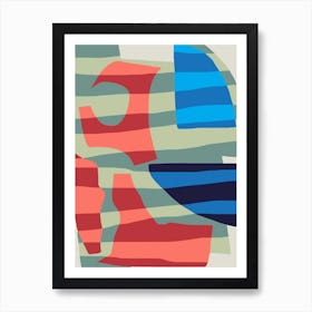 Abstract Stripe Minimal Collage 5 Art Print