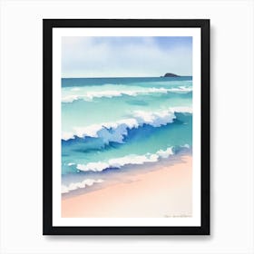 Noosa Main Beach 2, Australia Watercolour Art Print