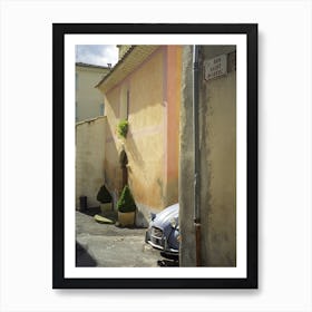 Citroen 2cv In Provence France Yellow Art Print