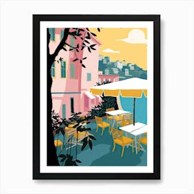 Sorrento, Italy, Flat Pastels Tones Illustration 2 Art Print