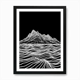 Ben Vorlich Loch Lomond Mountain Line Drawing 5 Art Print