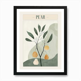 Pear Tree Minimal Japandi Illustration 1 Poster Art Print