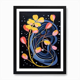 Freesia 1 Hilma Af Klint Inspired Flower Illustration Art Print