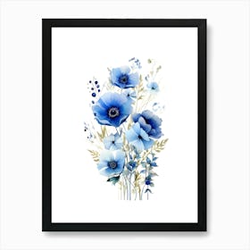 Blue Anemones Art Print