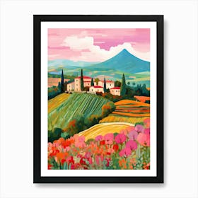 Tuscany Italy Landscape Travel Italy Housewarming Painting Art Print