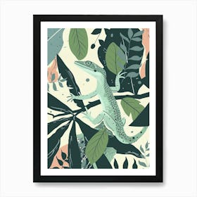 Anoles Lizard Abstract Modern Illustration 1 Art Print