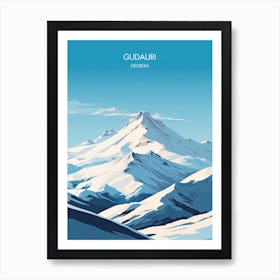 Poster Of Gudauri   Georgia, Ski Resort Illustration 2 Art Print