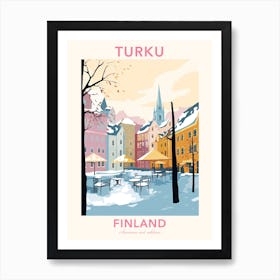 Turku, Finland, Flat Pastels Tones Illustration 4 Poster Art Print