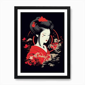 Geisha Simple Illustration 3 Art Print