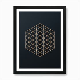 Abstract Geometric Gold Glyph on Dark Teal n.0262 Art Print