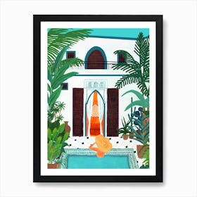 Summer Pool House Art Print