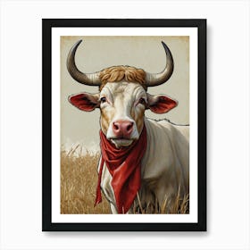 Cow In A Field 1 Art Print